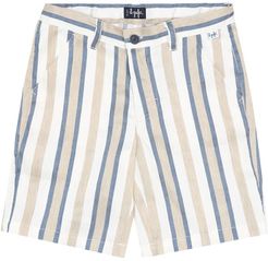 Striped linen-blend bermuda shorts