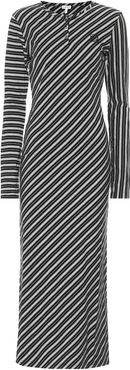 Striped stretch-cotton maxi dress