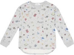 Printed cotton-blend sweatshirt