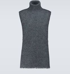 Wool and mohair sleeveless sweater