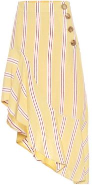 Striped cotton-blend skirt