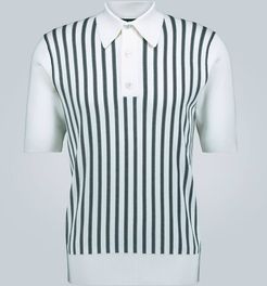 Striped silk polo shirt