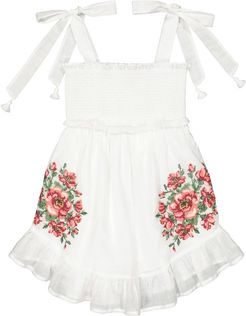 Poppy embroidered cotton voile dress