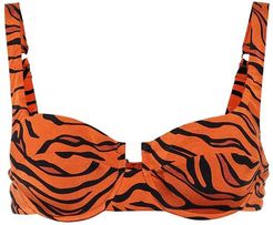 Brigitte tiger-print bikini top
