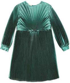 Silk-blend lamÃ© voile dress