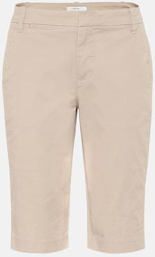 Mid-rise cotton Bermuda shorts