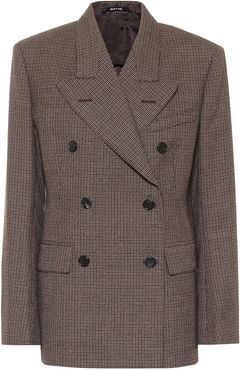 Checked wool blazer