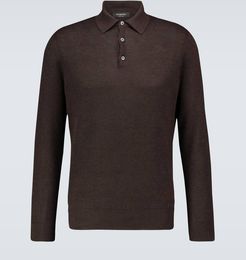 Cashmere and silk polo shirt