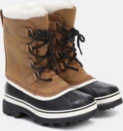 Caribou shearling and nubuck snow boots