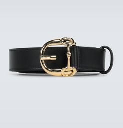 Horsebit leather belt