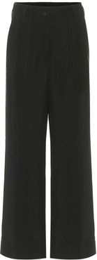 High-rise wide-leg pants