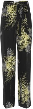 Printed wide-leg silk pants