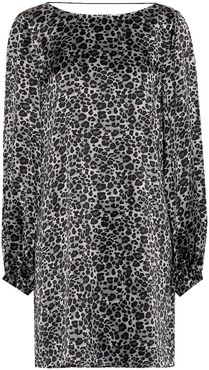 Leopard silk tunic dress