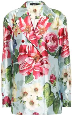 Floral silk blazer
