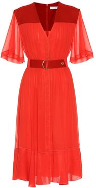 Silk-blend crÃªpe midi dress