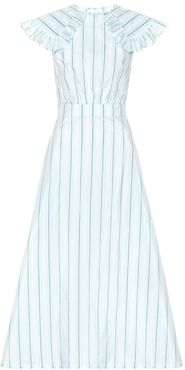 Striped cotton and silk dress