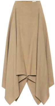Asymmetrical linen and silk skirt