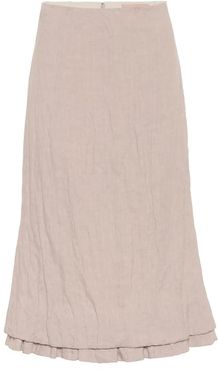 Quarzo linen-blend midi skirt