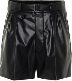 High-rise faux leather shorts