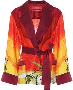 Giocasta printed silk pajama jacket