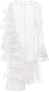 Ruffled silk organza minidress