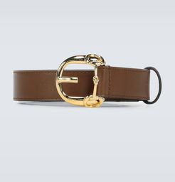 Horsebit leather belt