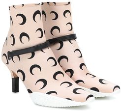 Printed stretch-jersey ankle boots