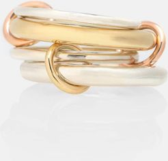 Cici 18-karat gold, rose gold and sterling silver linked rings