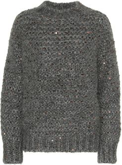 Sequined mohair-blend sweater