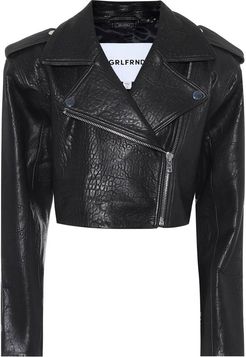 Samara cropped leather biker jacket