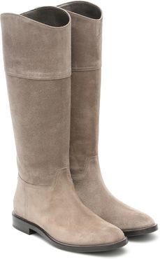 Suede knee-high boots