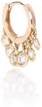 Mini Shaker 14kt gold and diamonds single hoop earring