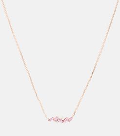 18kt rose gold necklace with pink sapphires and diamonds