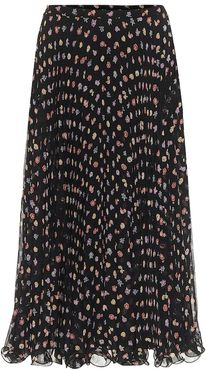 Printed georgette midi skirt