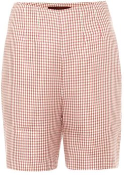 May high-rise houndstooth shorts