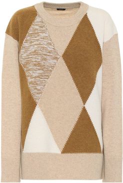 Argyle merino wool sweater