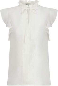 Tie-neck silk blouse
