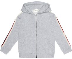 Embroidered cotton hoodie