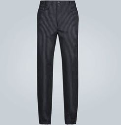 Wide-leg pinstripe wool pants