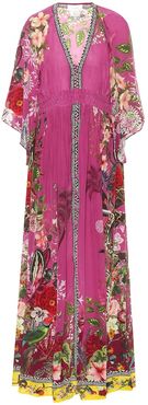 Printed silk maxi dress