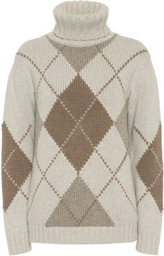 Macdougal argyle turtleneck cashmere sweater