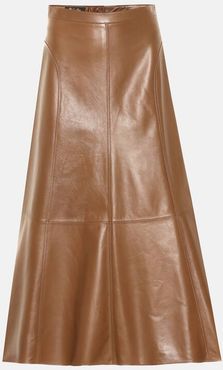 Jeane leather midi skirt