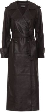 Leather trench coat