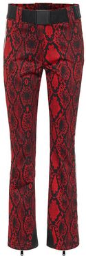 Diamond snake-print ski pants