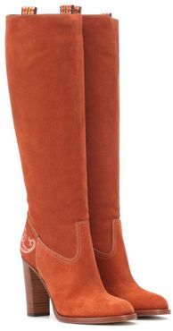 Suede knee-high boots