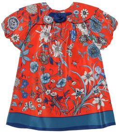 Floral silk-crÃªpe dress