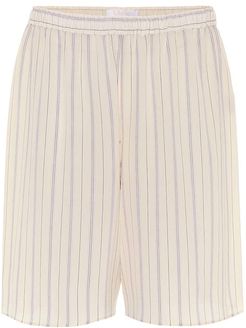 Striped silk shorts