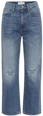 London Crop high-rise straight jeans