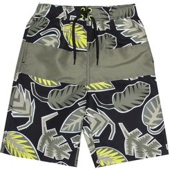 Leaf-printed swim shorts