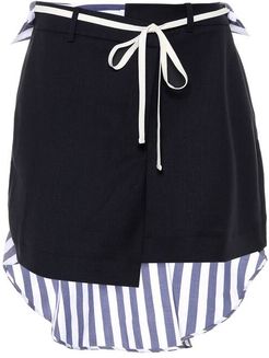 Stretch wool and cotton miniskirt